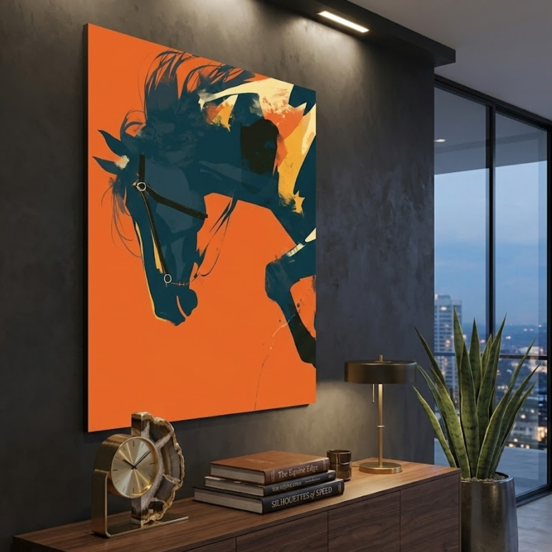 Ember Pulse Horse Digital Wall Painting