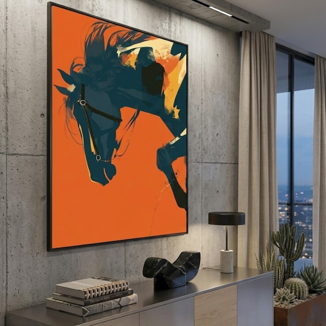Ember Pulse Horse Digital Wall Painting