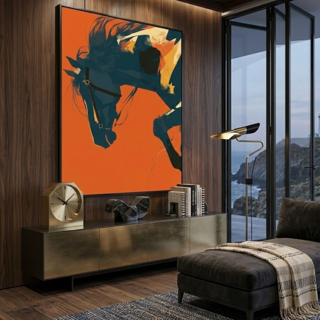 Ember Pulse Horse Digital Wall Painting