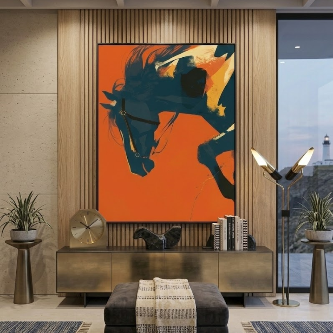 Ember Pulse Horse Digital Wall Painting