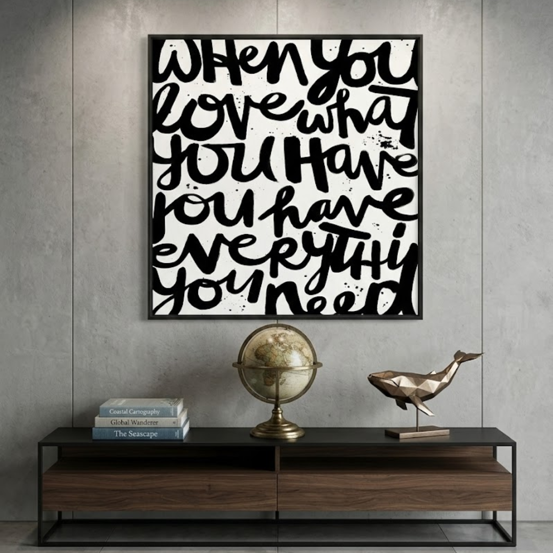 Everything You Need Typography Digital Wall Painting