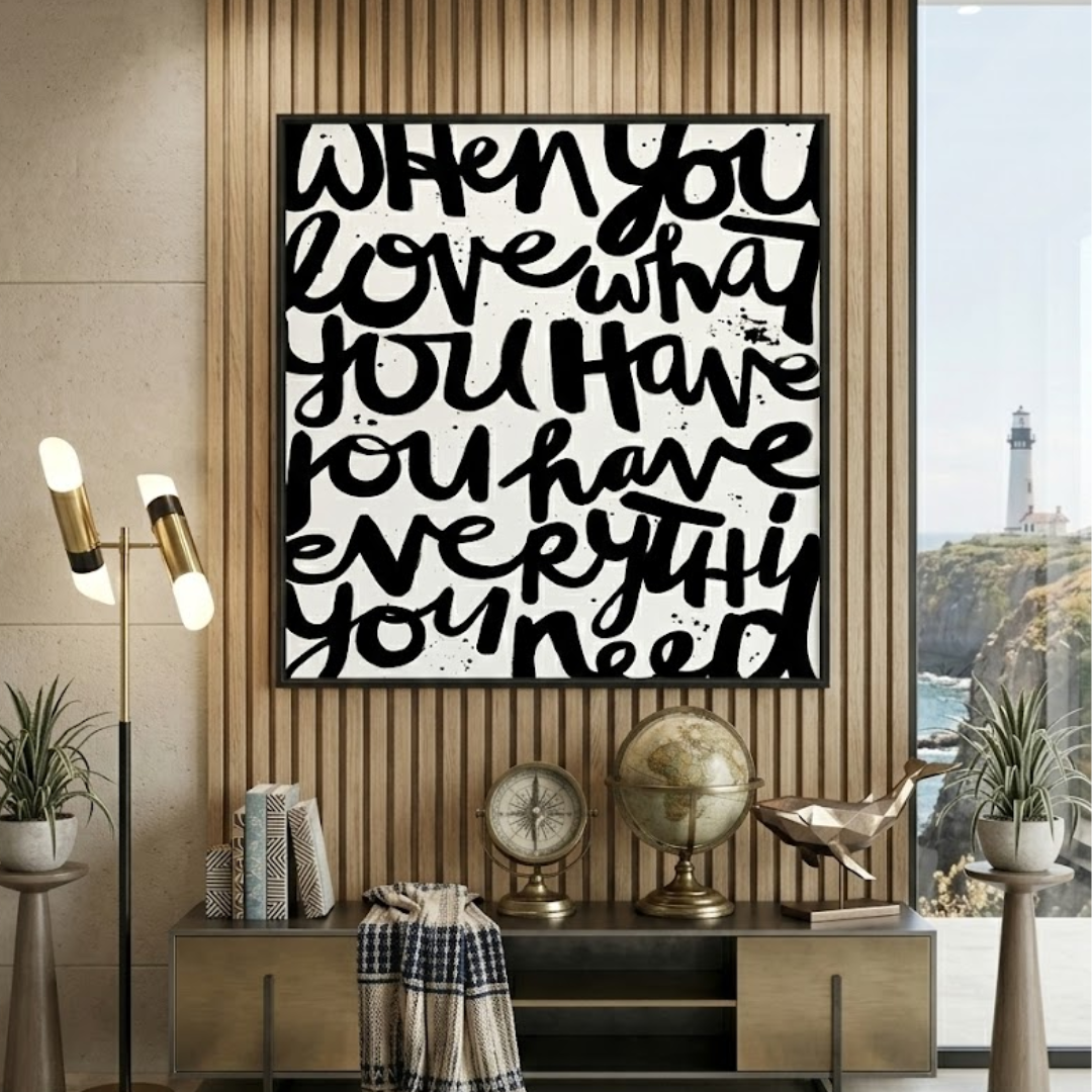 Everything You Need Typography Digital Wall Painting