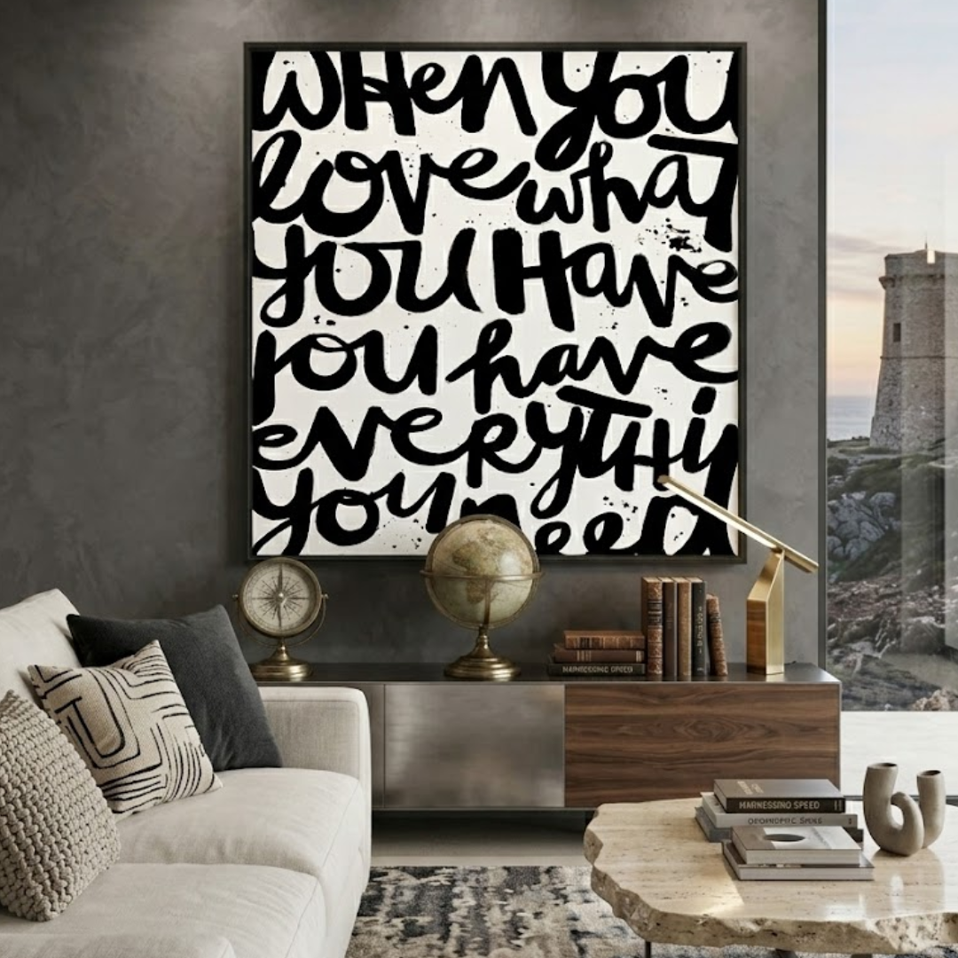 Everything You Need Typography Digital Wall Painting
