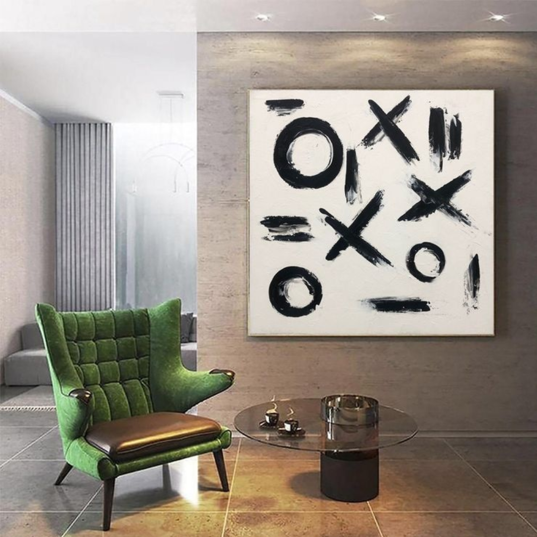 Noir XO Abstract Digital Wall Painting