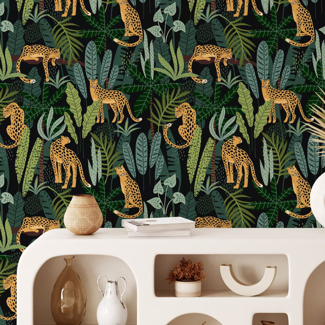 Wild Safari Leopard Jungle Wallpaper