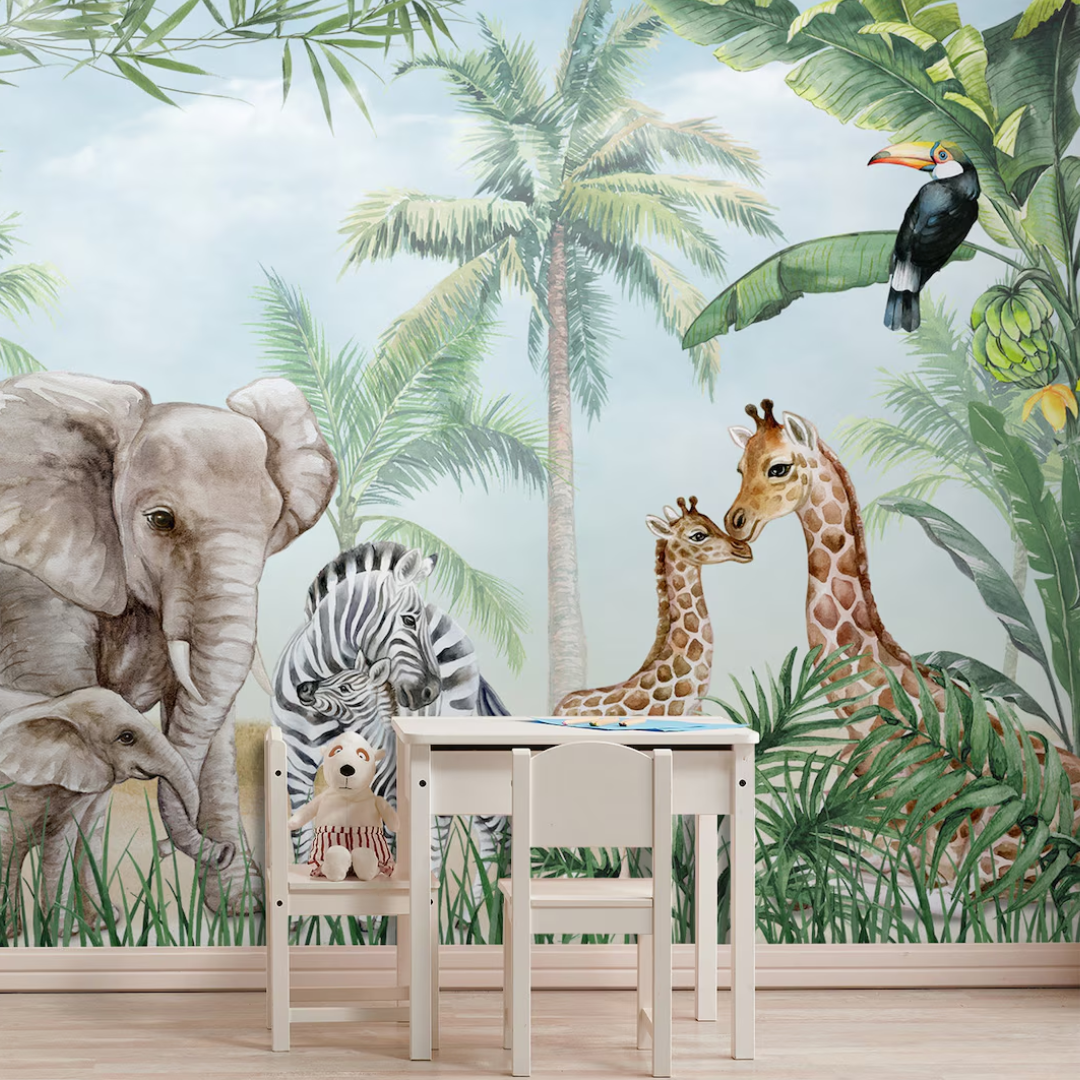 Little Safari Friends Wallpaper