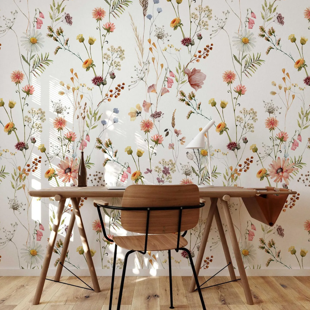 Watercolor Wildflower Garden Wallpaper