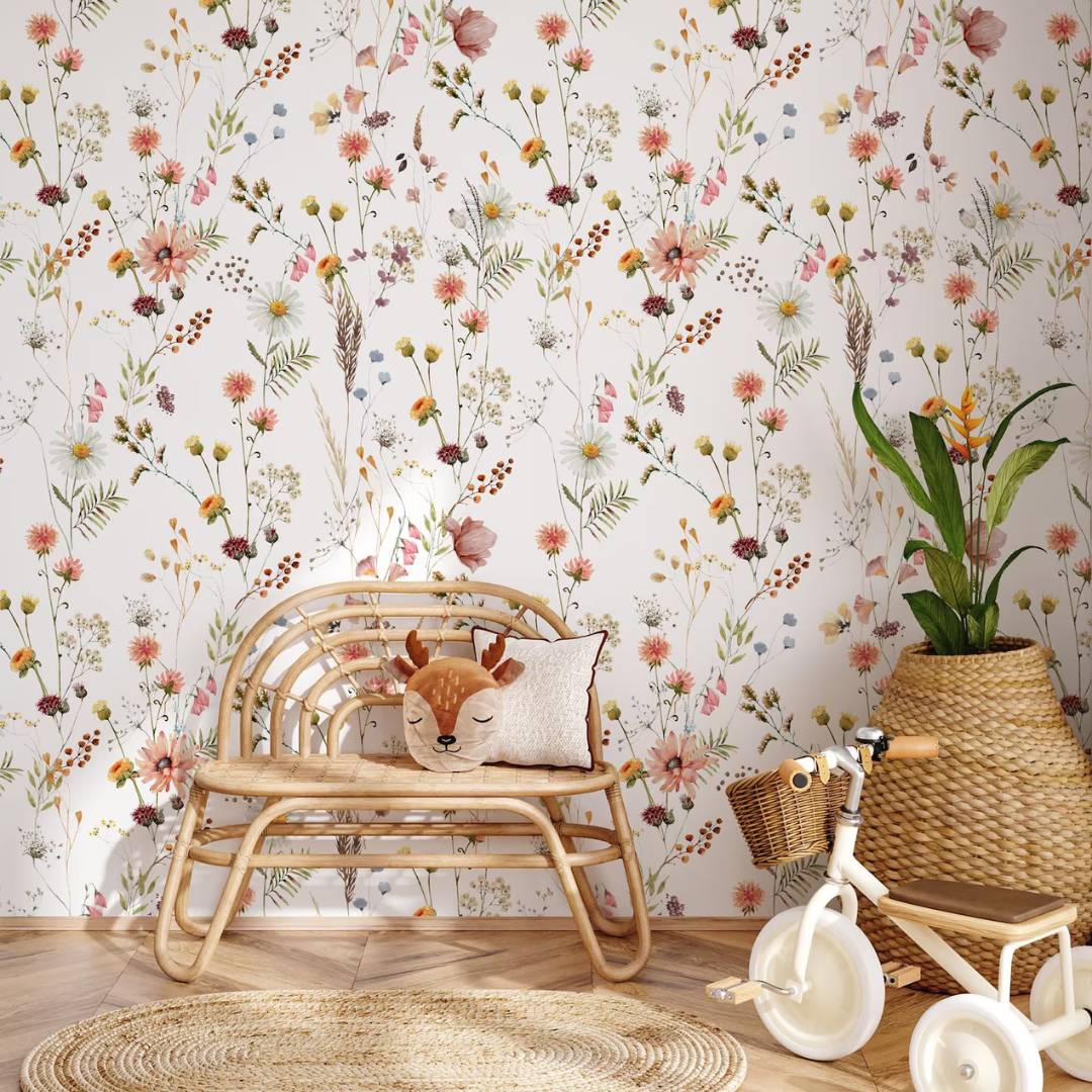 Watercolor Wildflower Garden Wallpaper