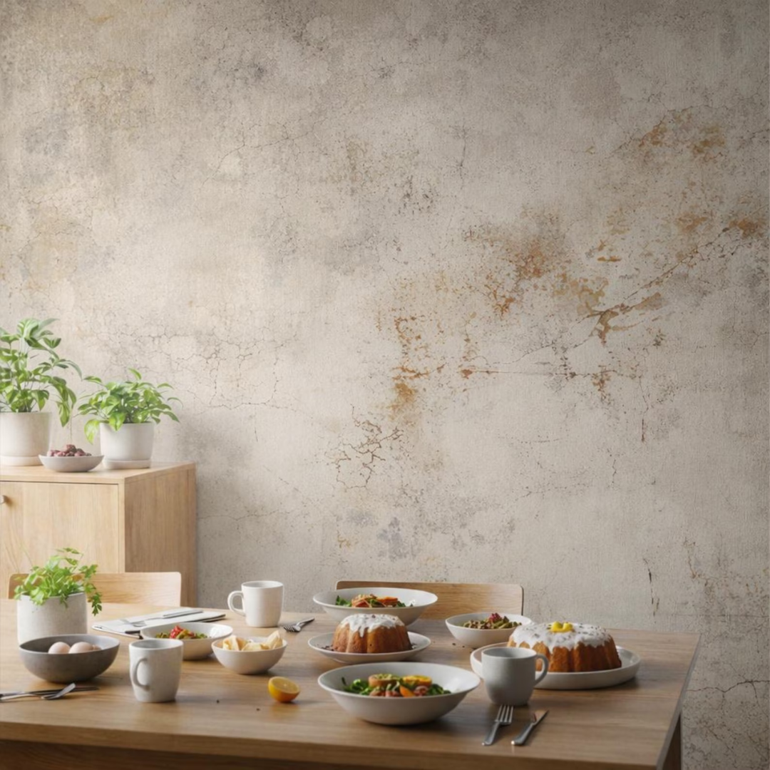 Natural Beige Plaster Texture Wallpaper