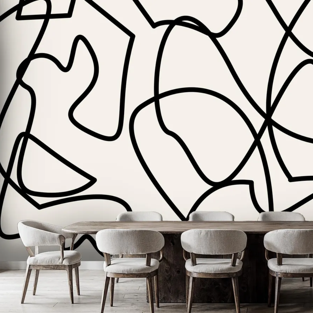 Minimalist Curve Line Art Wallpaper