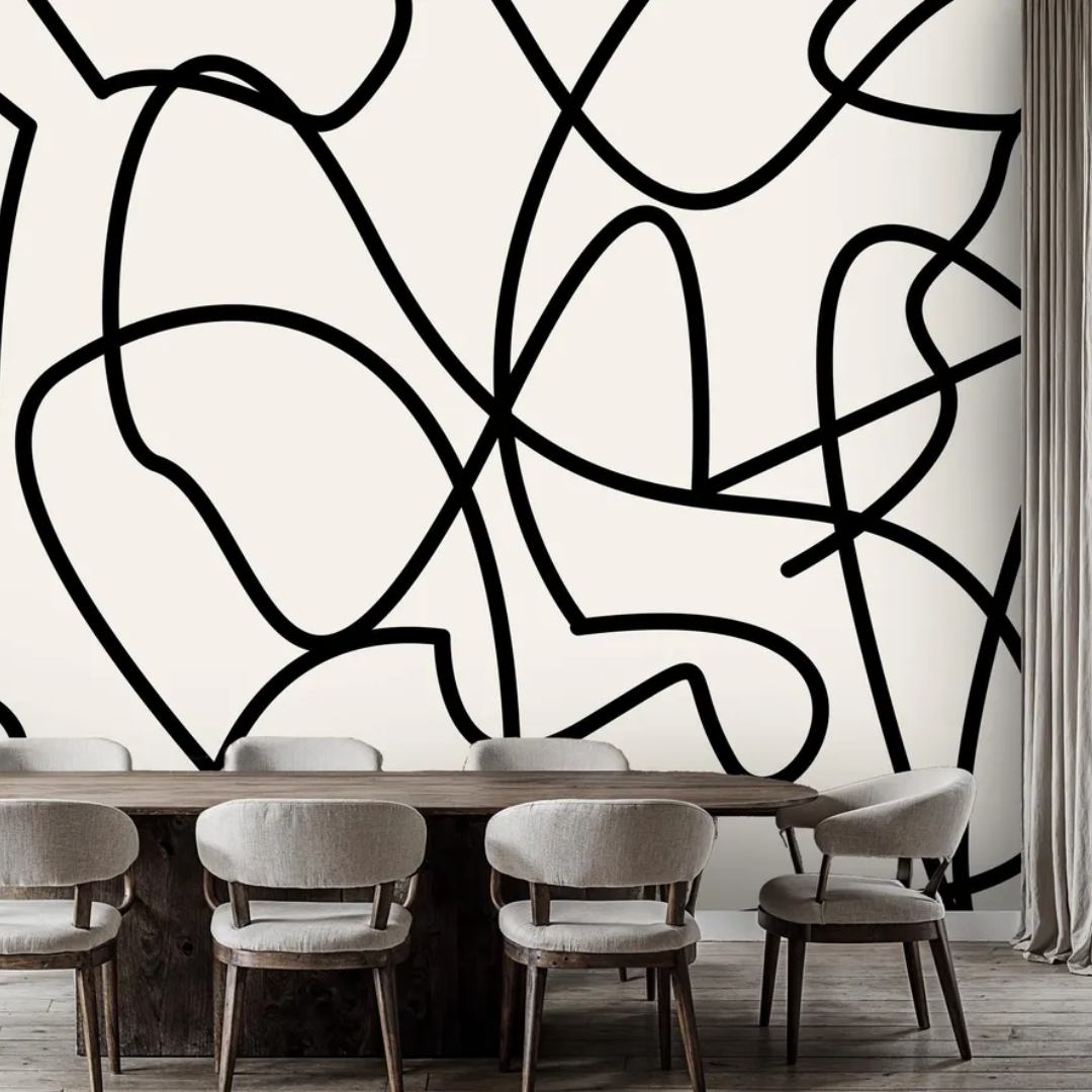 Minimalist Curve Line Art Wallpaper