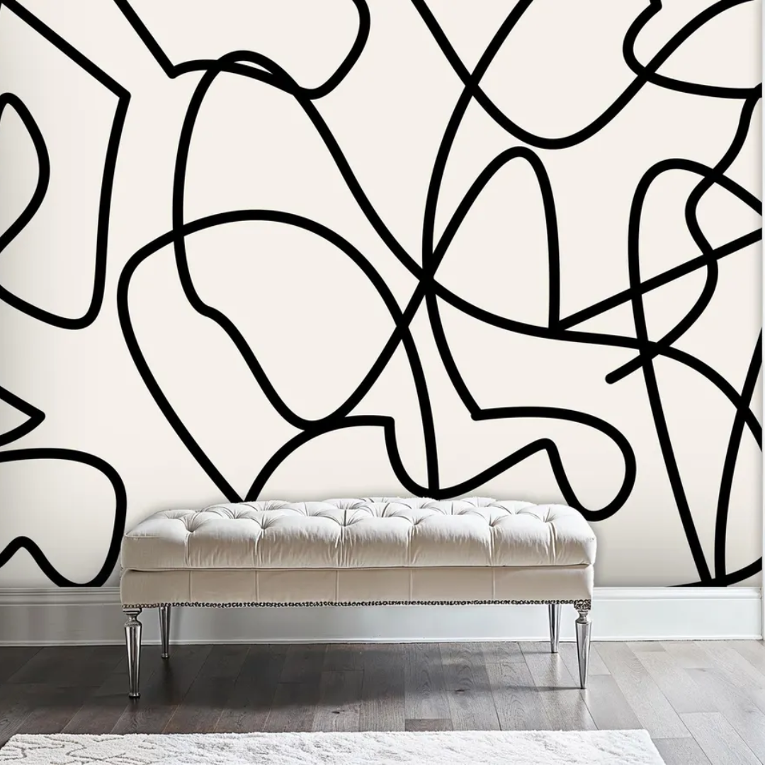 Minimalist Curve Line Art Wallpaper