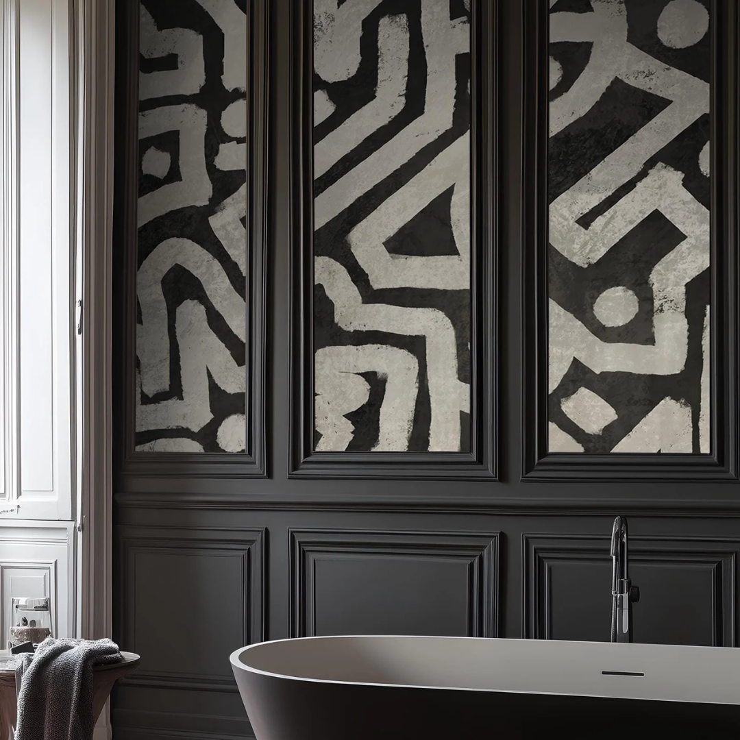 Monochrome Organic Shapes Wallpaper