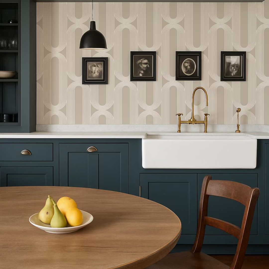 Retro Arc Mid-Century Geometric Wallpaper