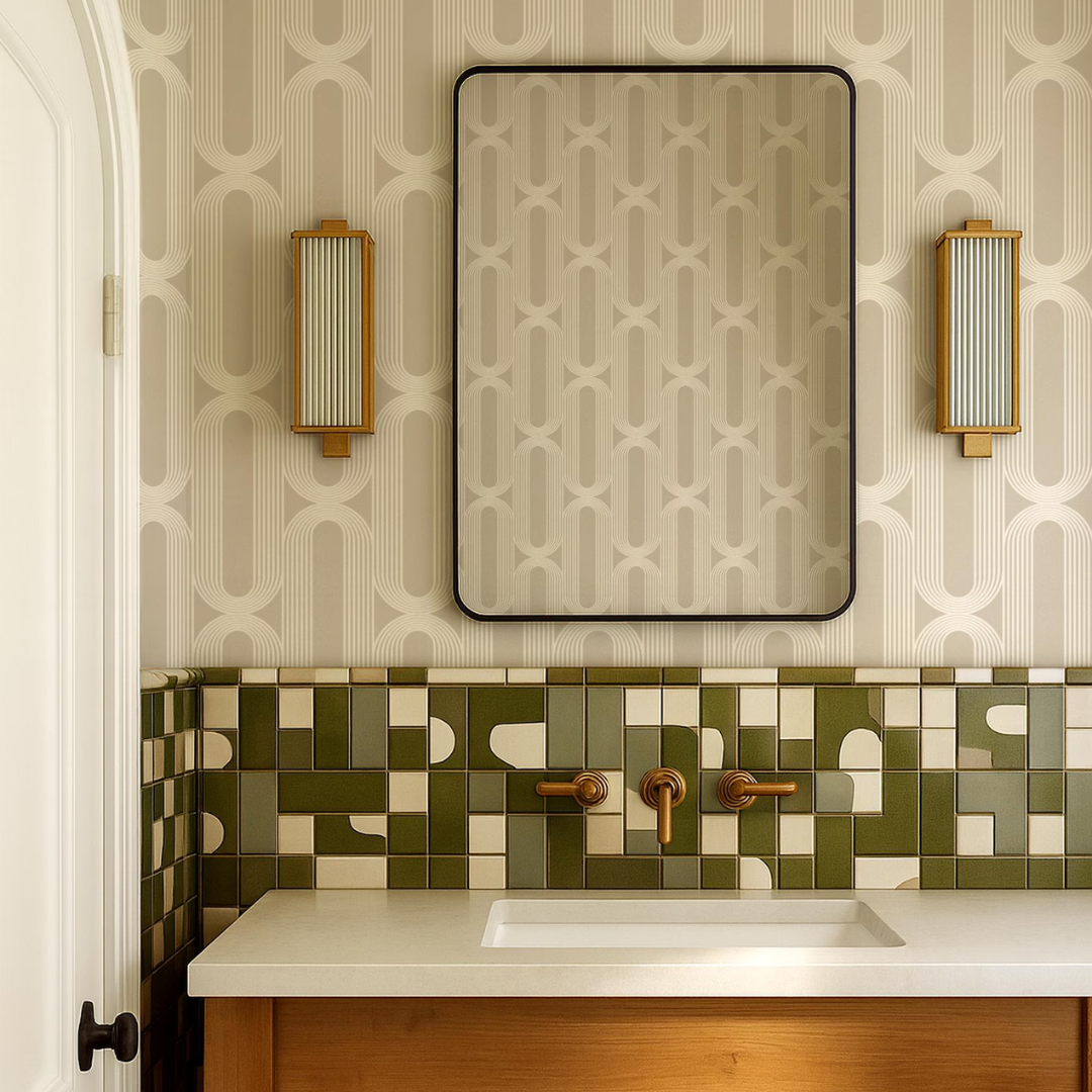 Retro Arc Mid-Century Geometric Wallpaper
