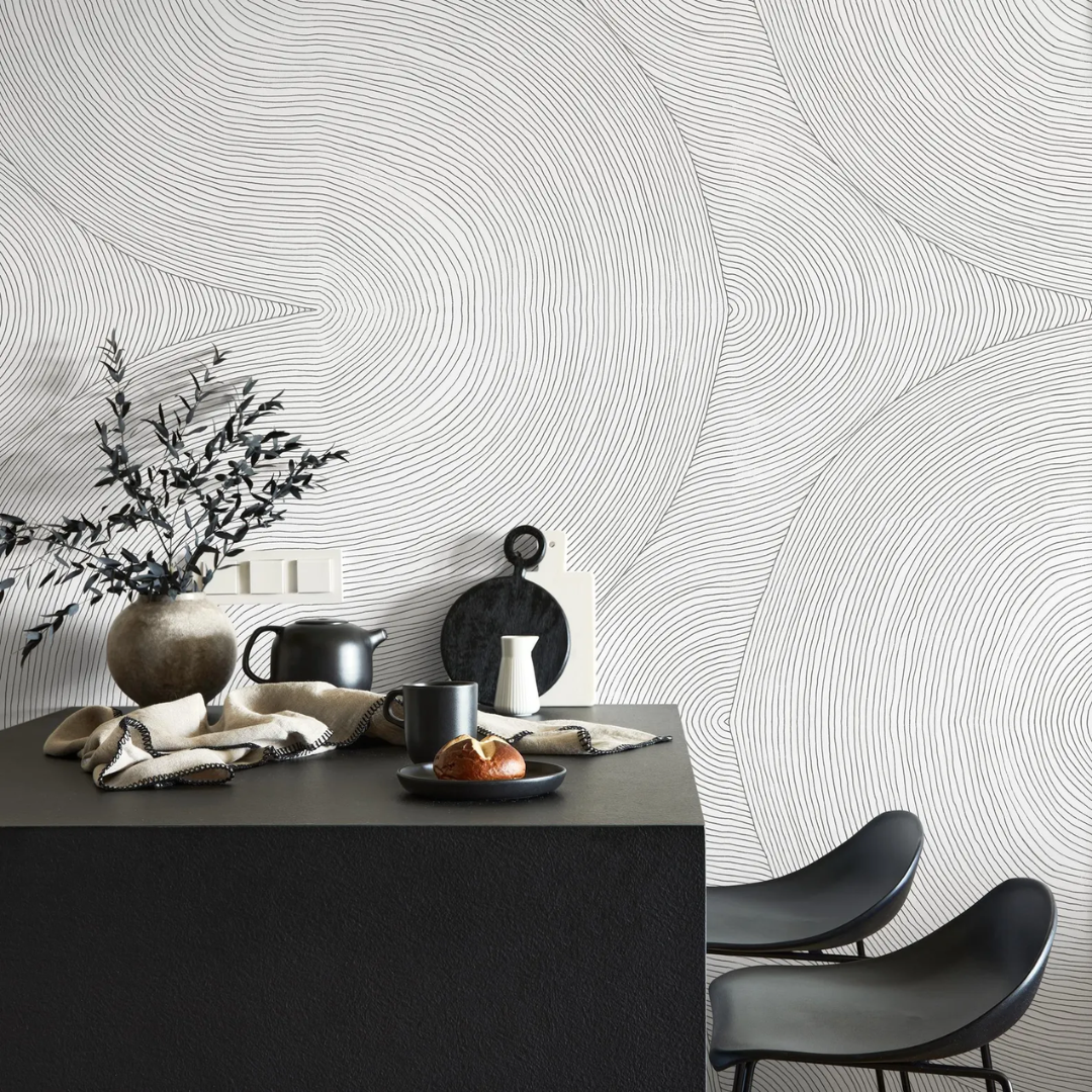 Monochrome Concentric Circle Wallpaper