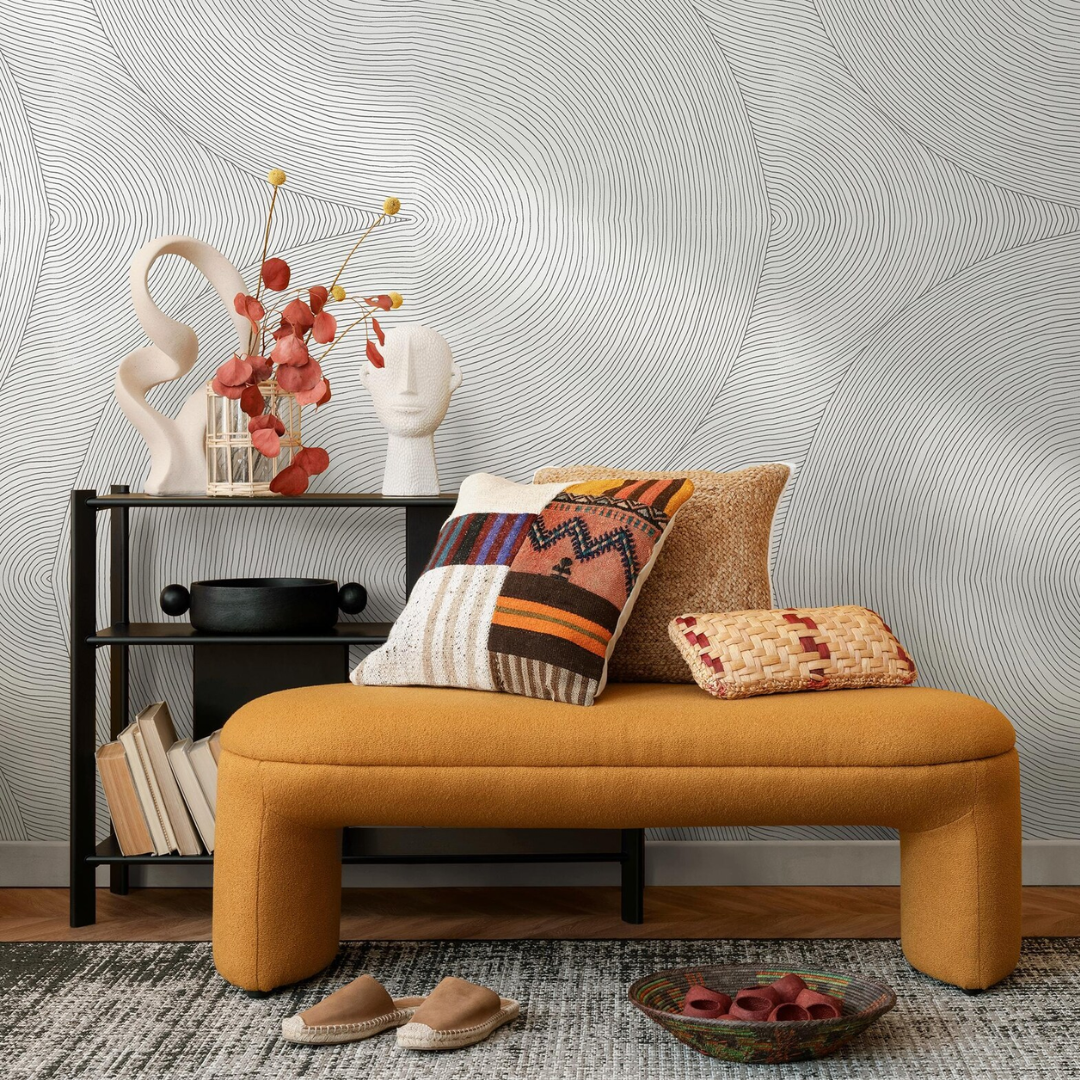 Monochrome Concentric Circle Wallpaper