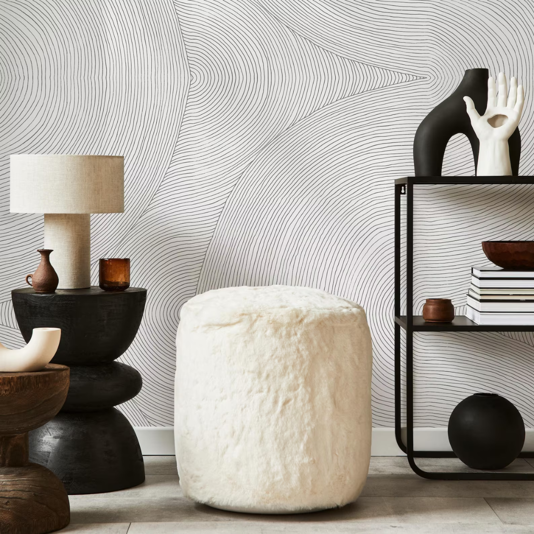 Monochrome Concentric Circle Wallpaper
