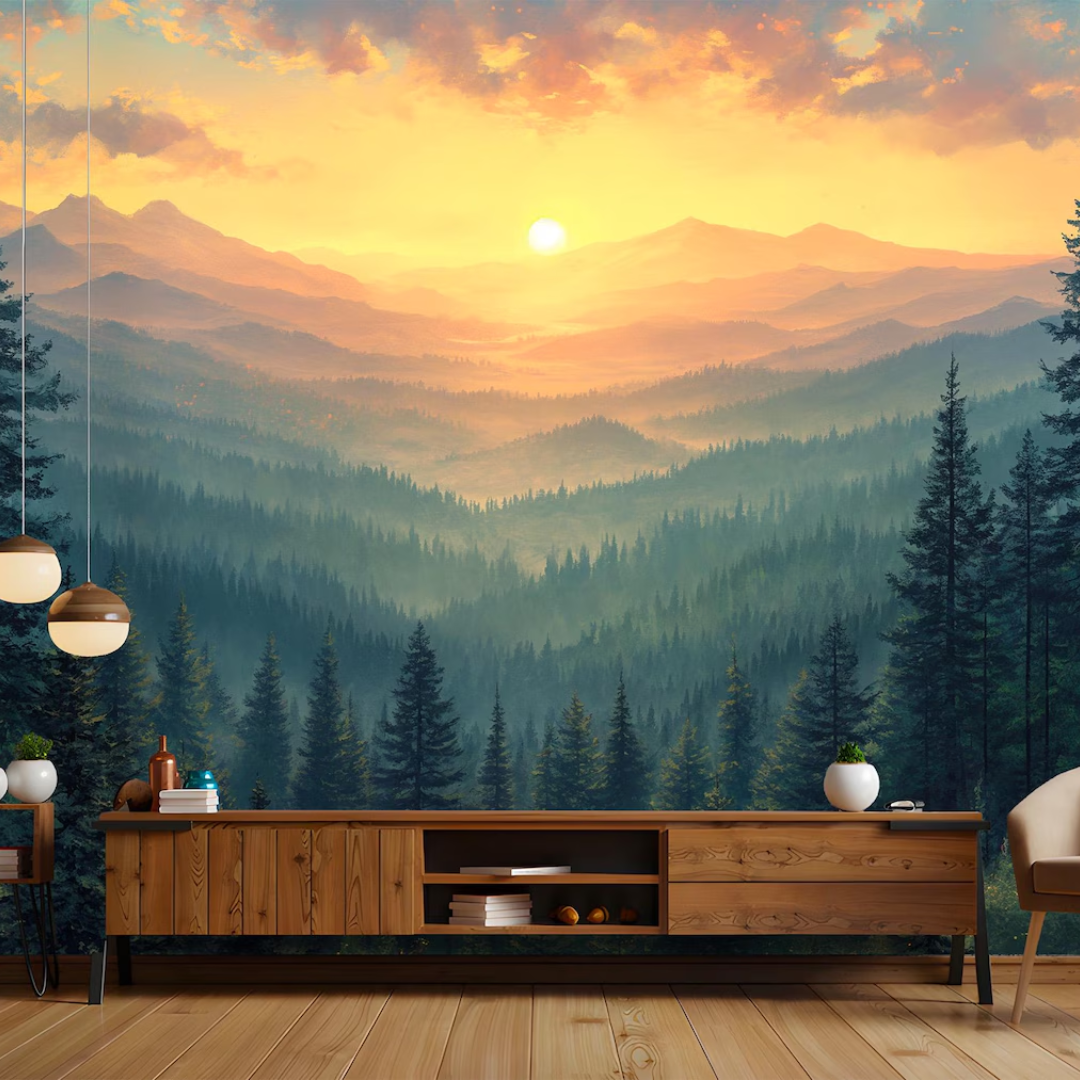 Wilderness Sunrise Forest Wallpaper