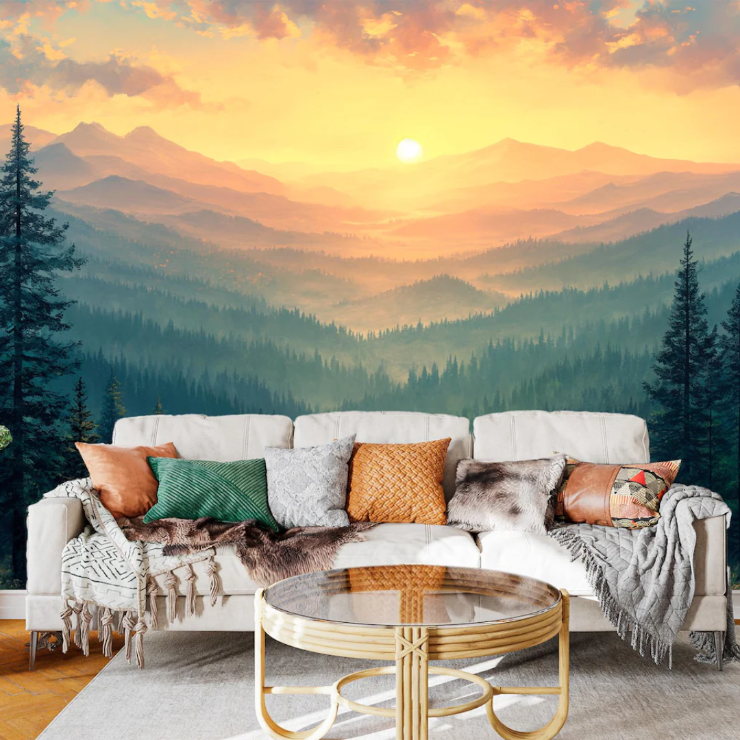 Wilderness Sunrise Forest Wallpaper