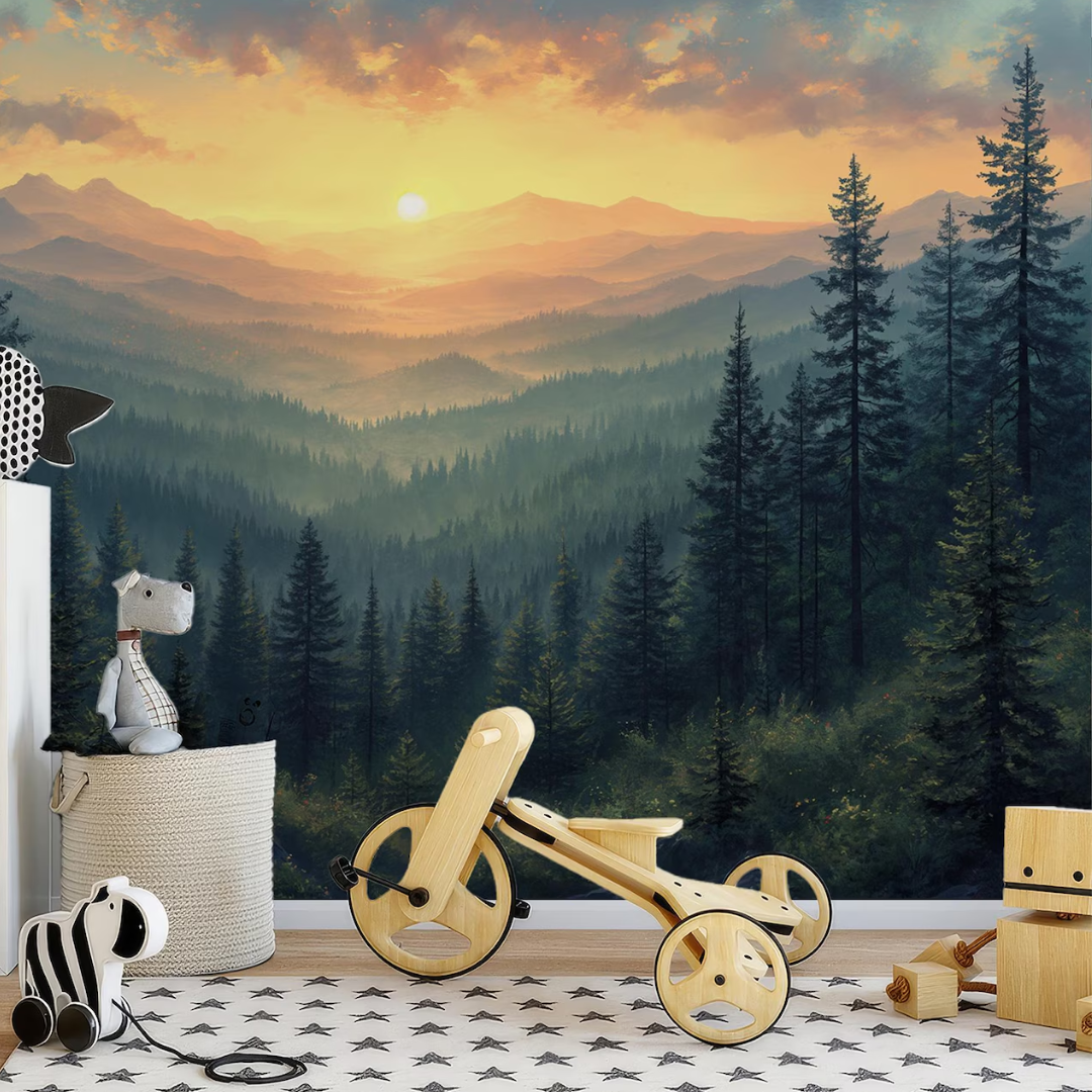 Wilderness Sunrise Forest Wallpaper