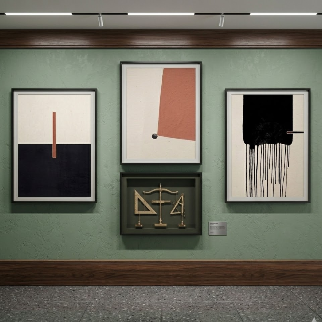 Terracotta Rhythm Abstract Digital Wall Painting (Set of 3)