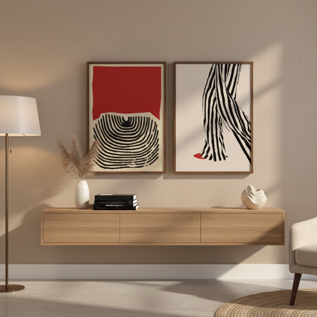 Evara Abstract Set Digital Wall Painting (Set of 2)