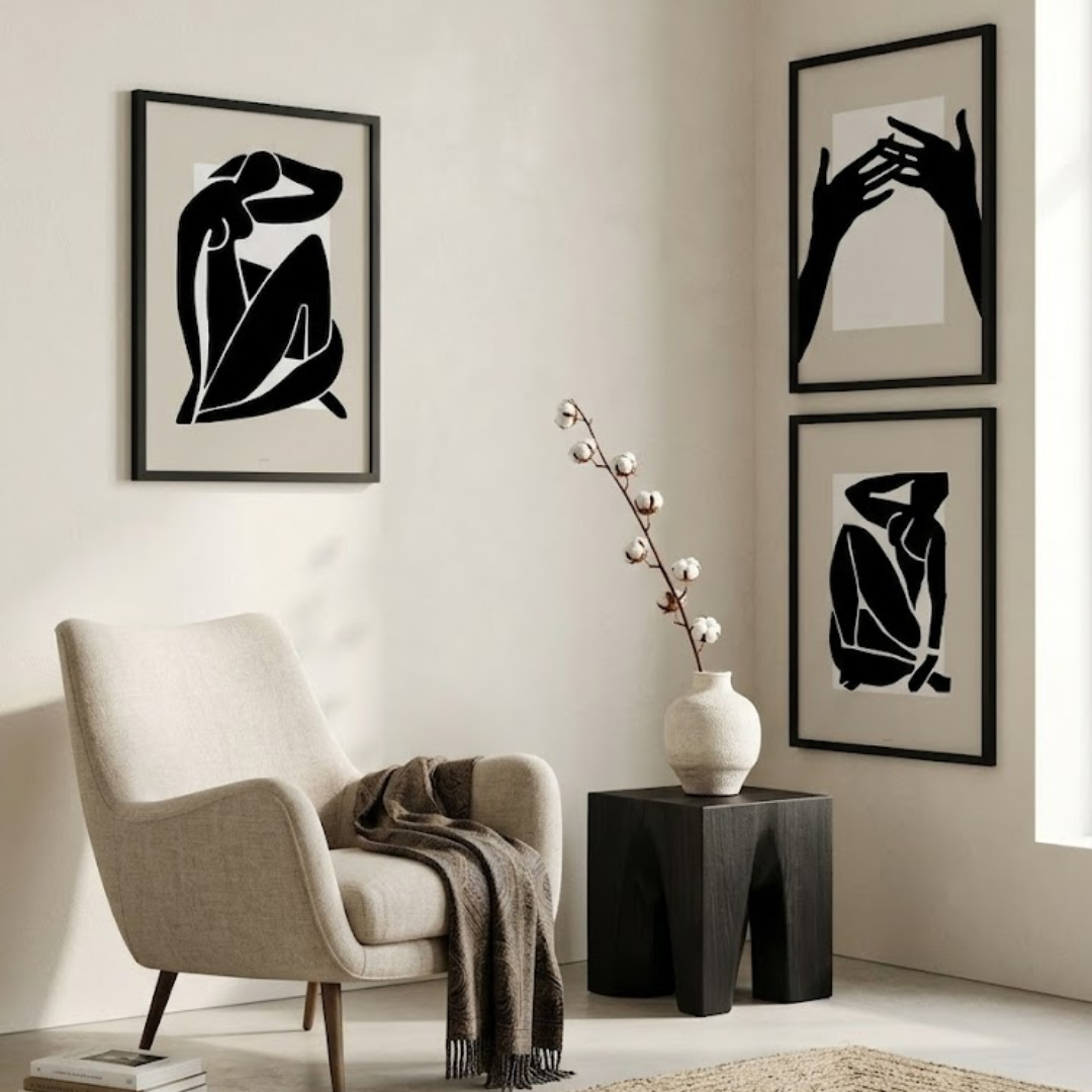 Silhouette Muse Digital Wall Painting (Set of 3)