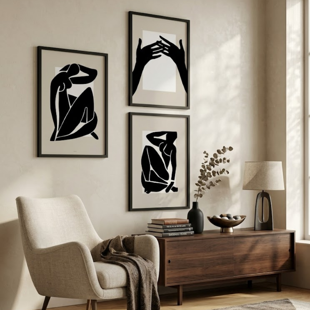 Silhouette Muse Digital Wall Painting (Set of 3)