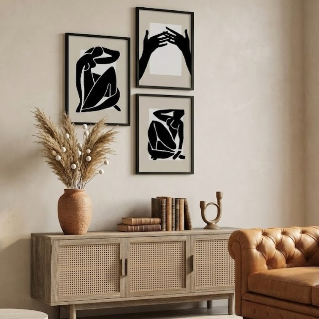 Silhouette Muse Digital Wall Painting (Set of 3)