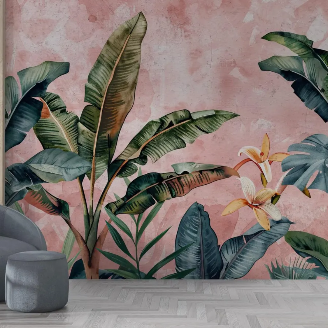 Blush Tropique Botanical Wallpaper