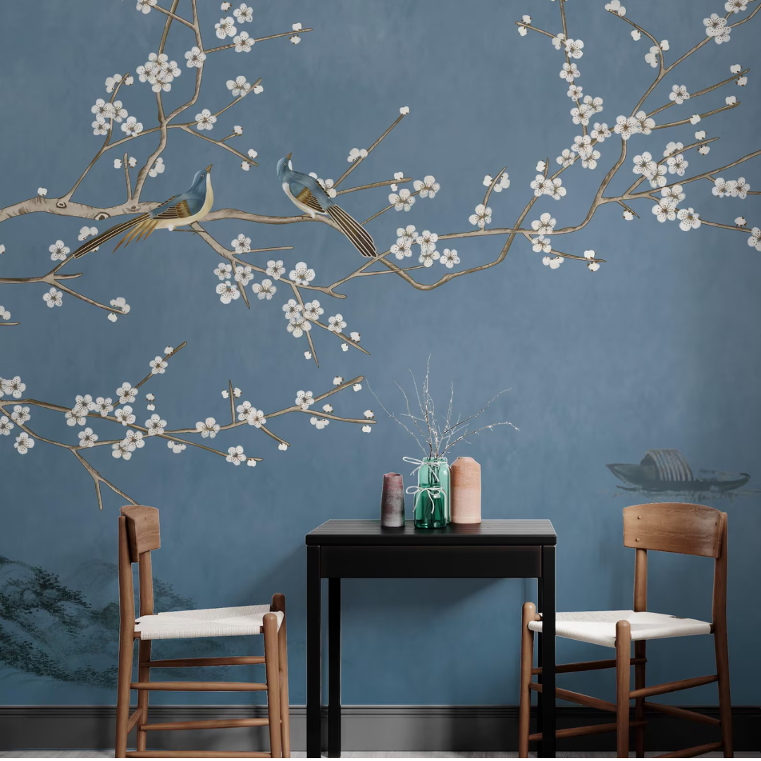 Celeste Chinoise Garden Wallpaper