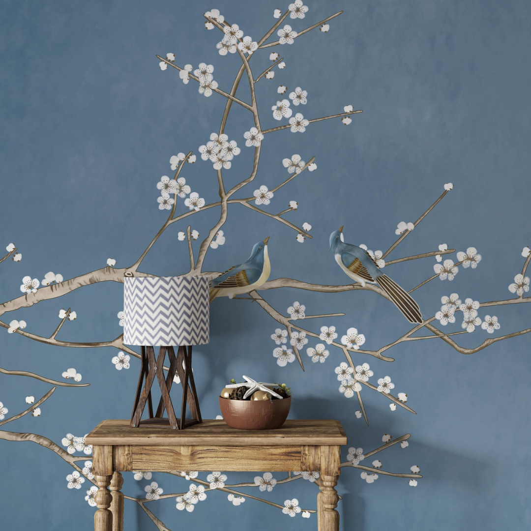 Celeste Chinoise Garden Wallpaper