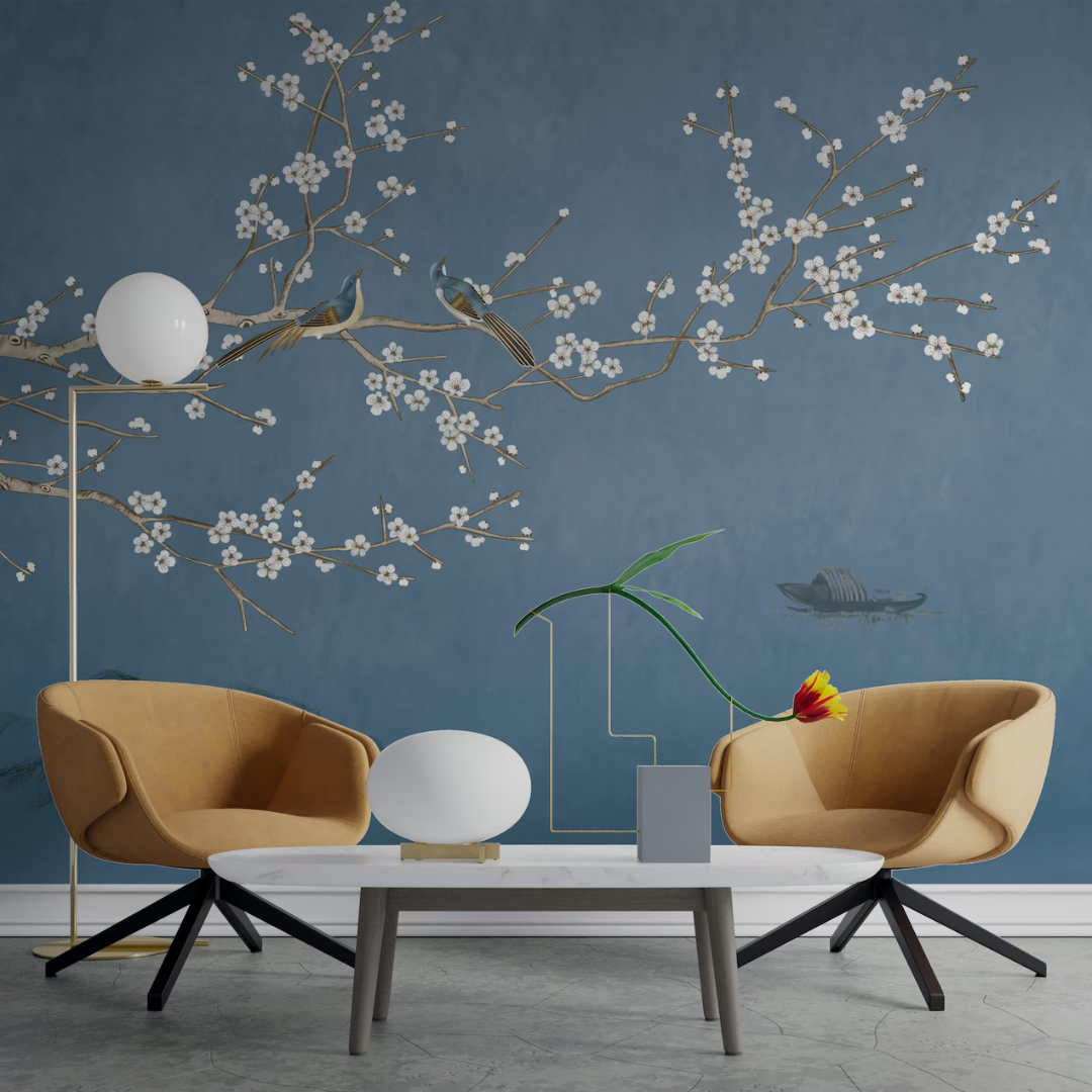 Celeste Chinoise Garden Wallpaper