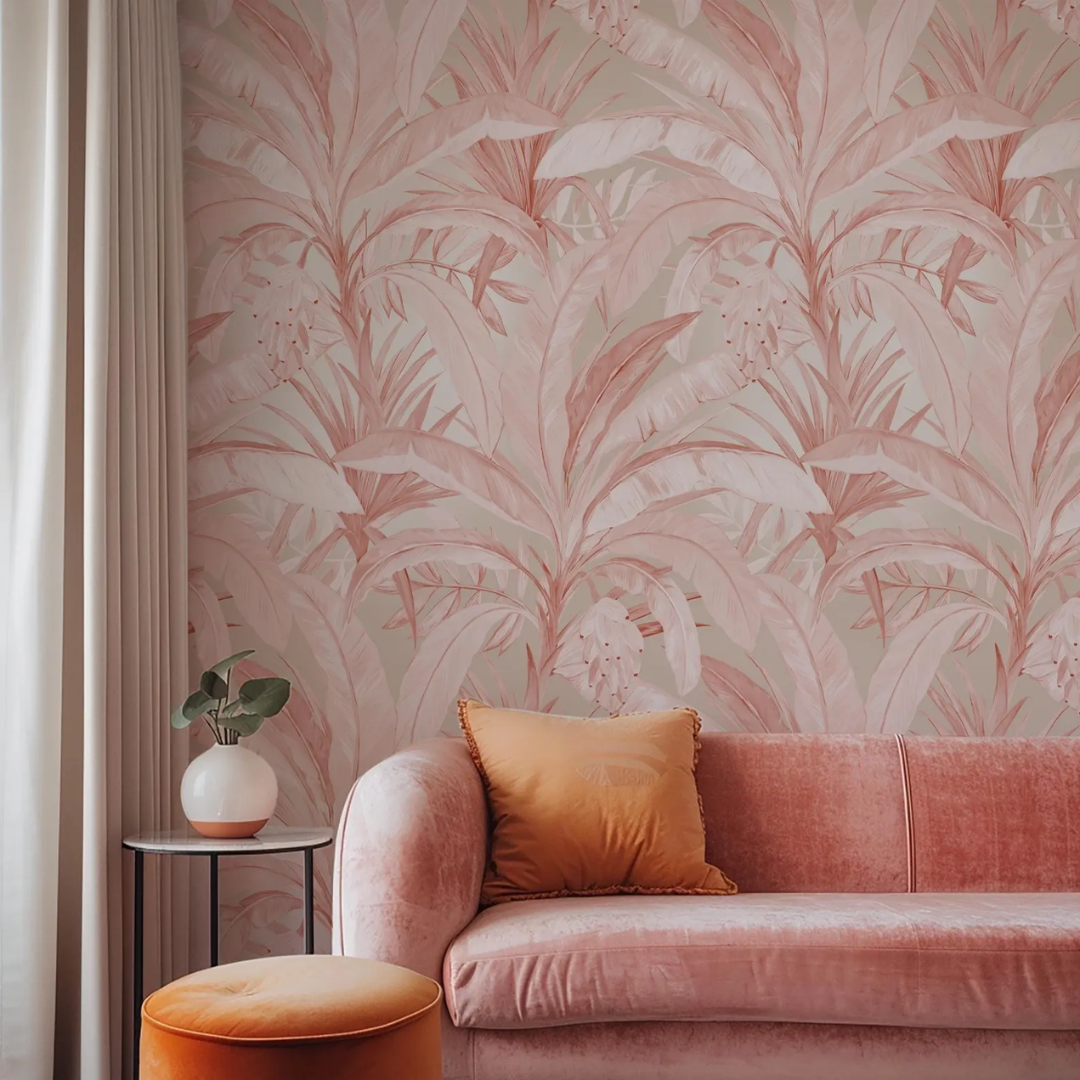 Rose Palm Elegance Wallpaper