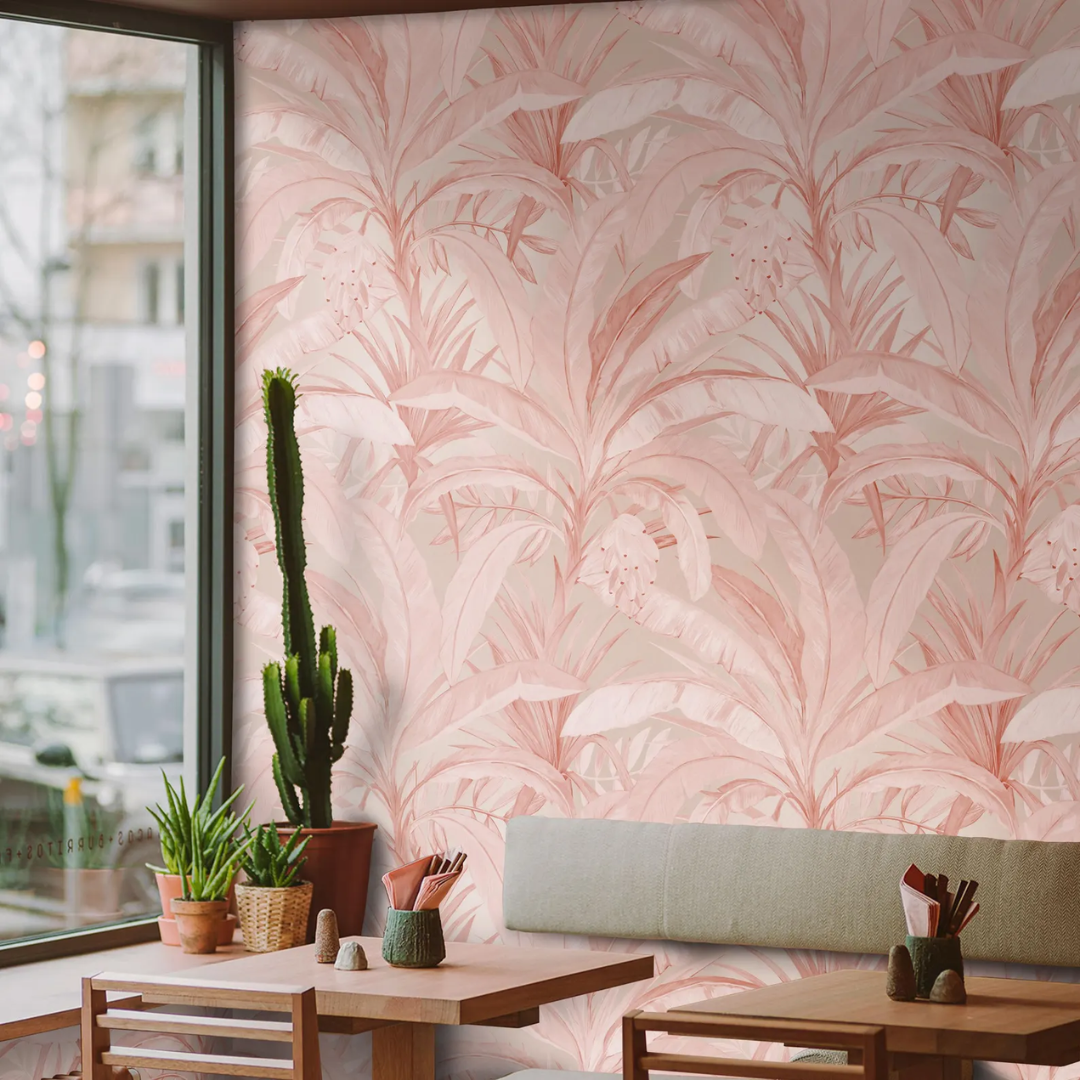 Rose Palm Elegance Wallpaper