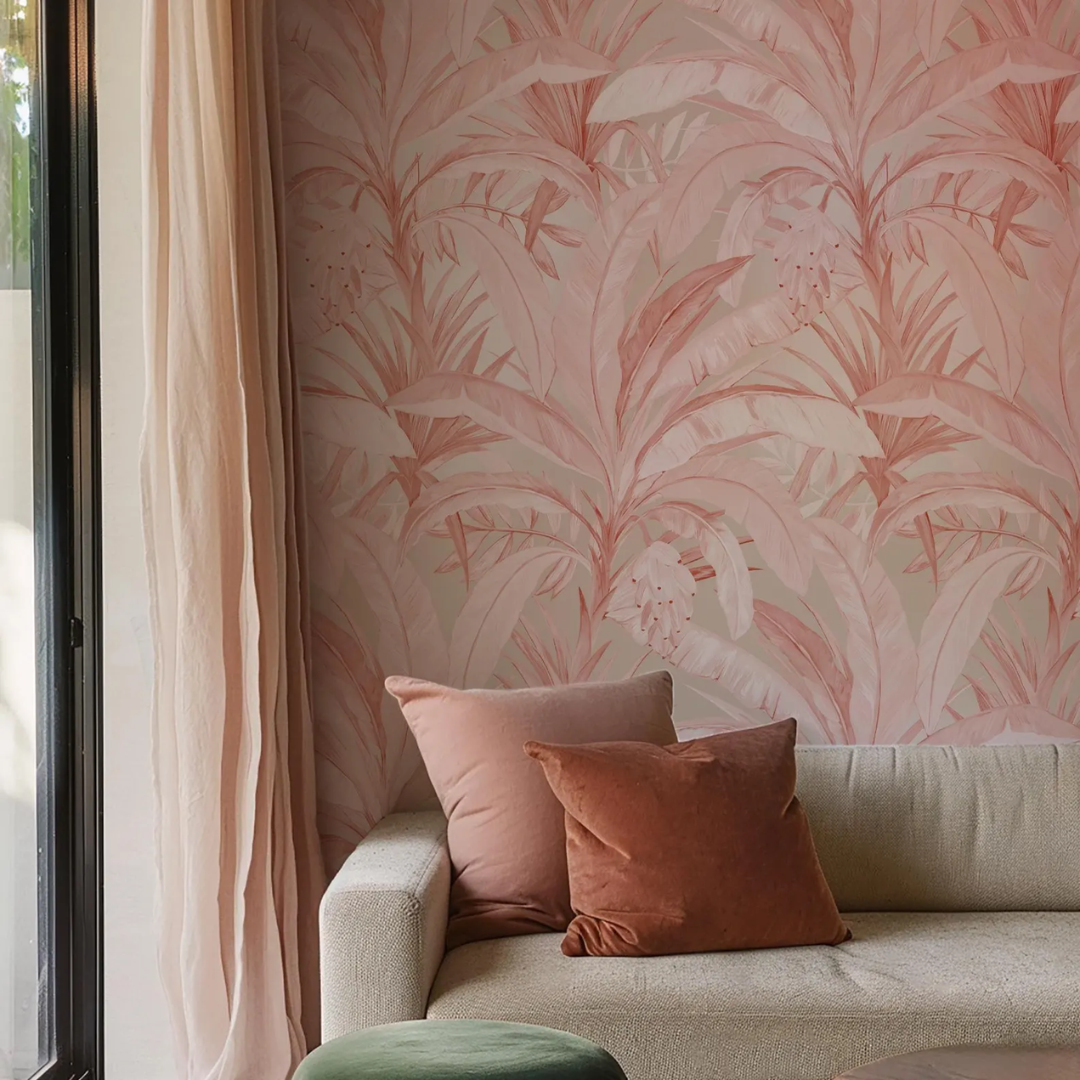 Rose Palm Elegance Wallpaper