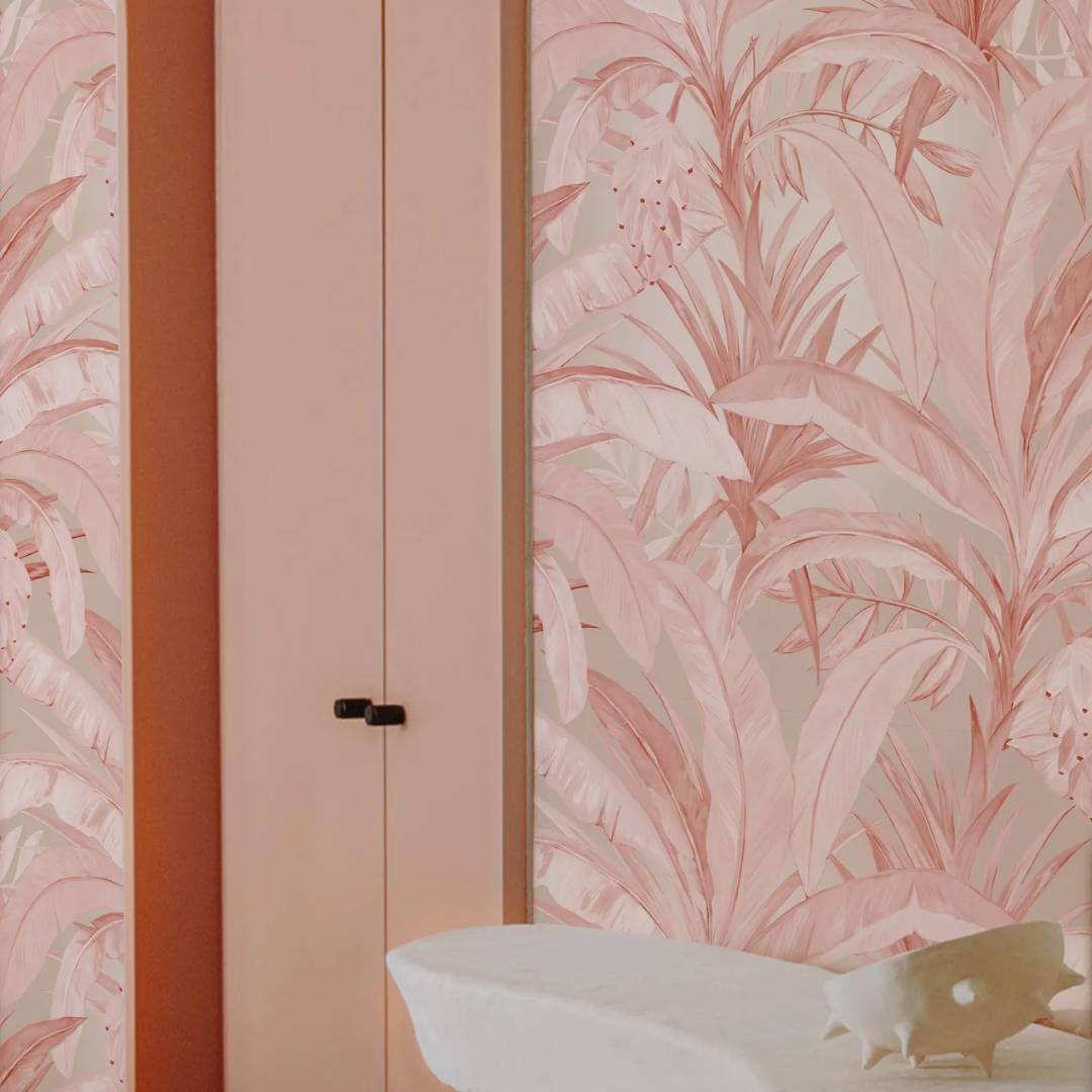 Rose Palm Elegance Wallpaper