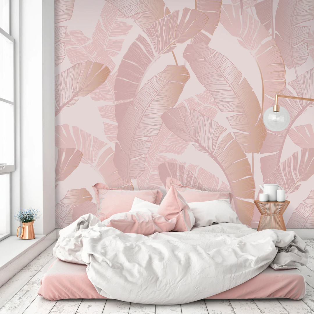Rosy Jungle Whisper Wallpaper