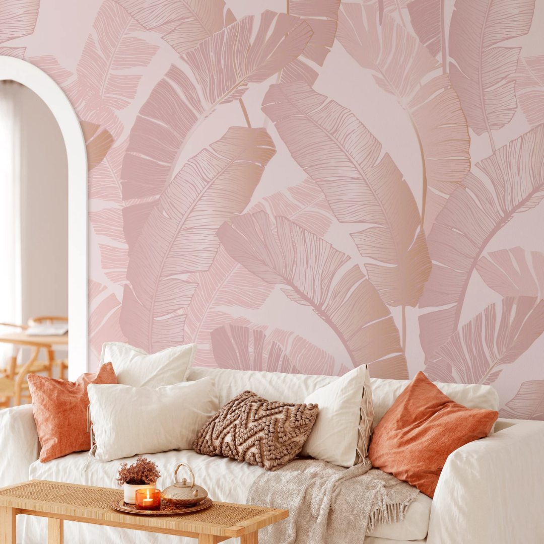 Rosy Jungle Whisper Wallpaper