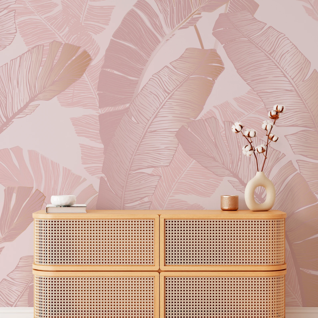 Rosy Jungle Whisper Wallpaper