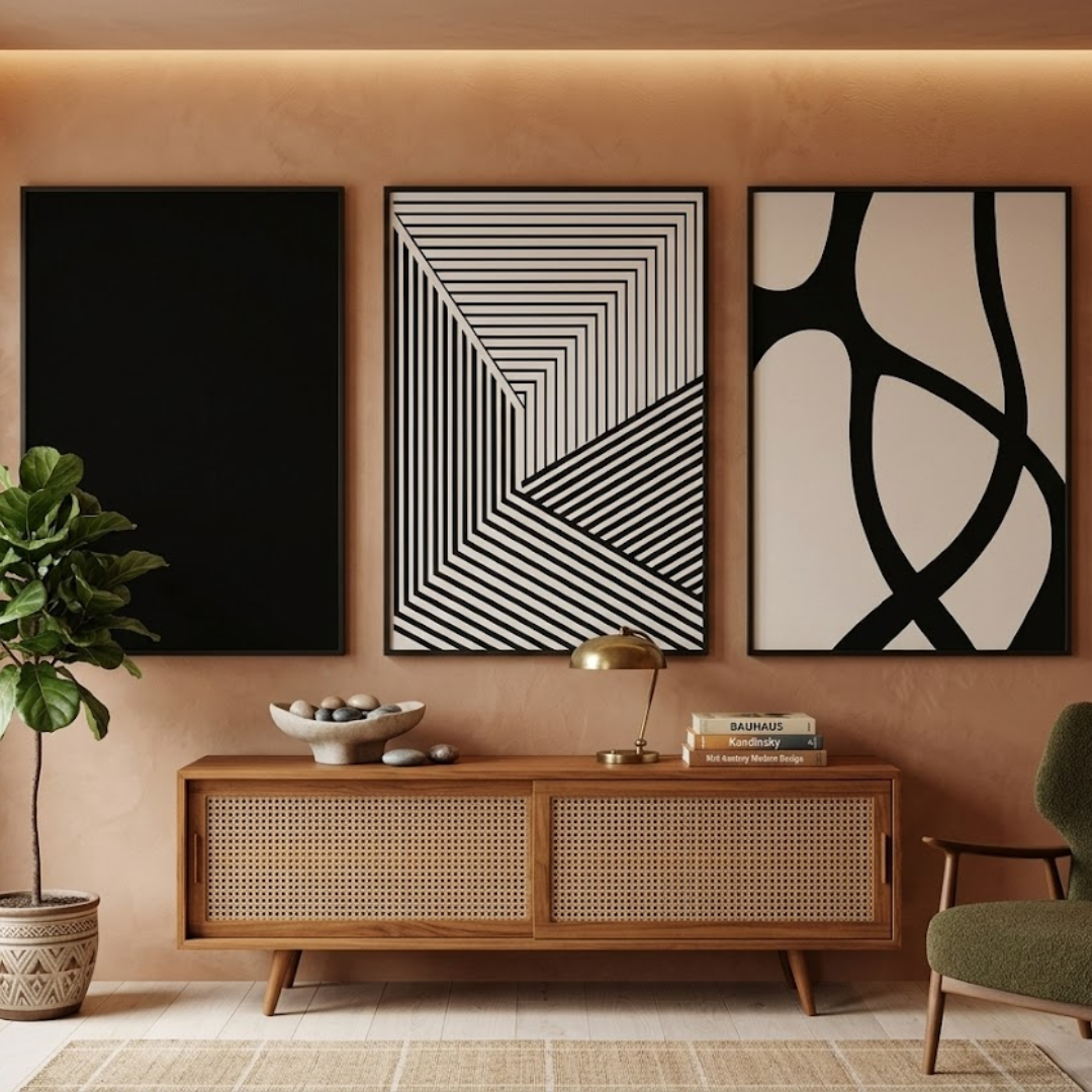 Eclipse Form Digital Wall Painting (Set of 3)