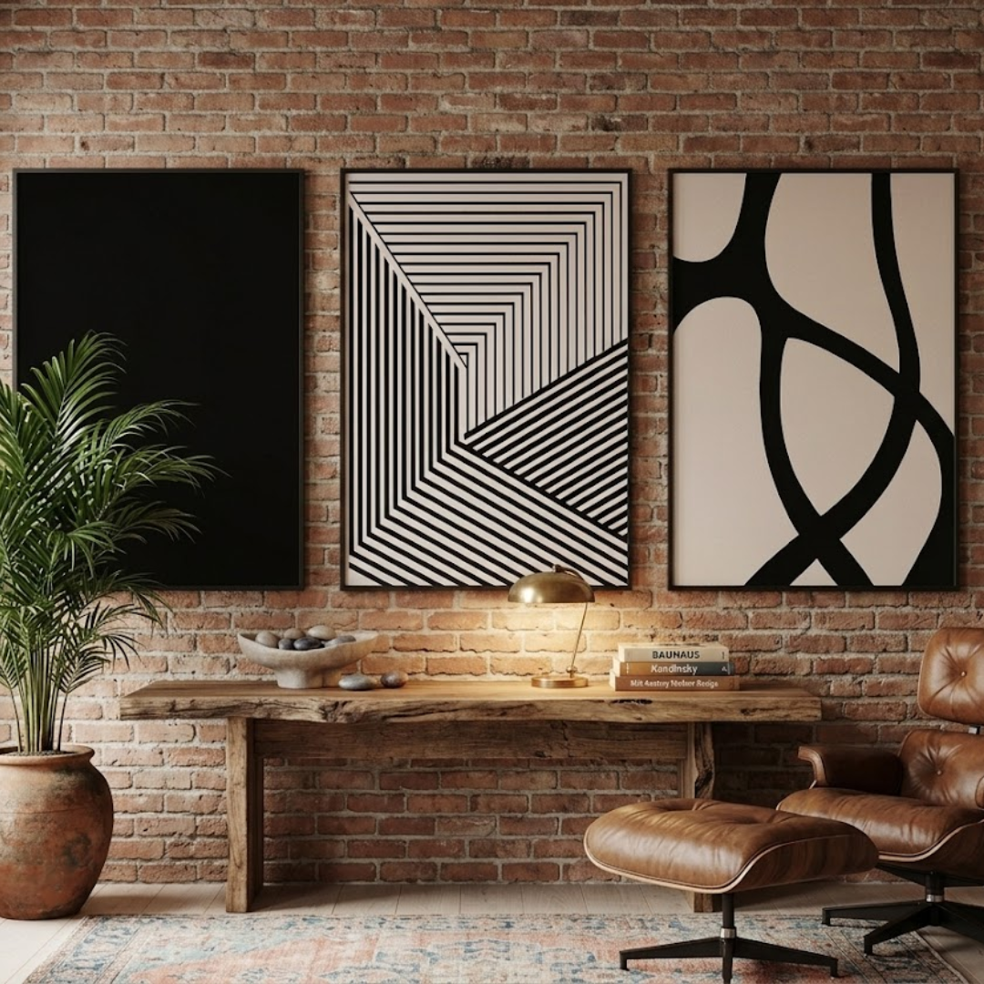Eclipse Form Digital Wall Painting (Set of 3)