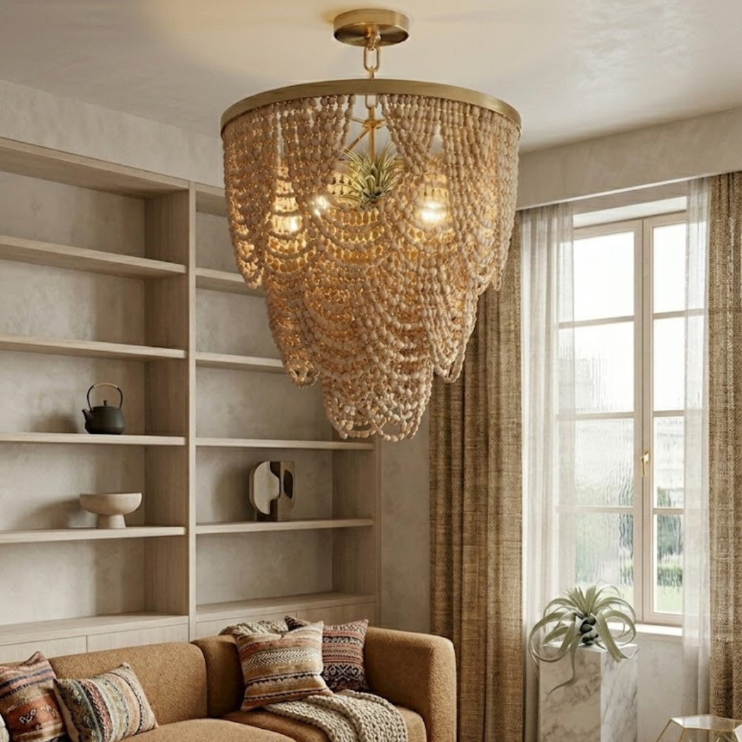 Cascara Beaded Tier Chandelier