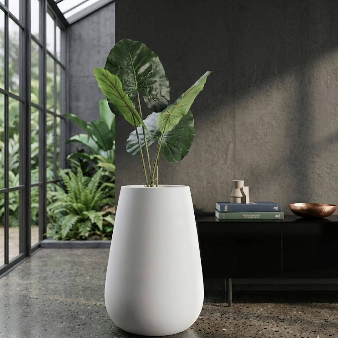 Alto White Tapered Planter