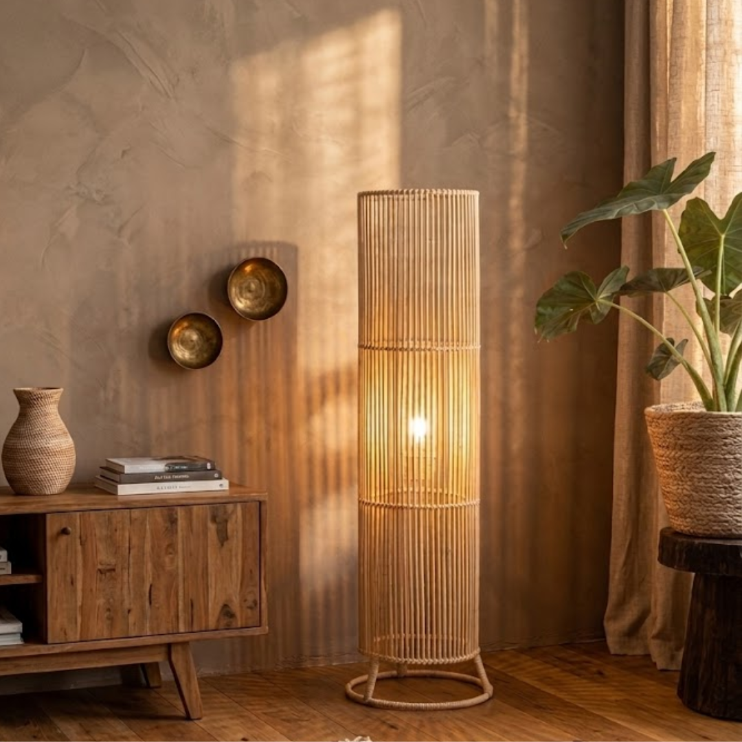 Serafina Rattan Floor Lamp