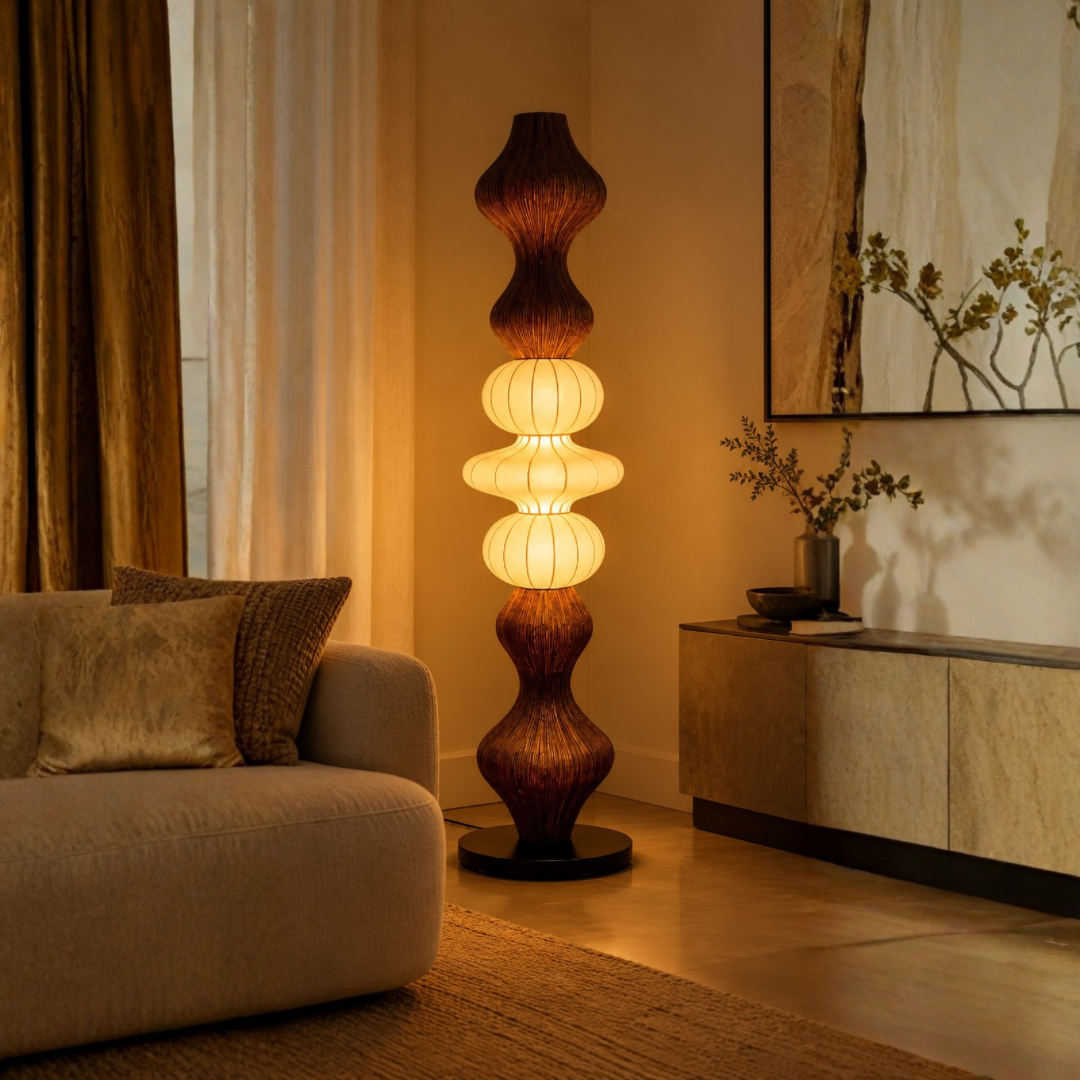 Solara Woven Globe Floor Lamp