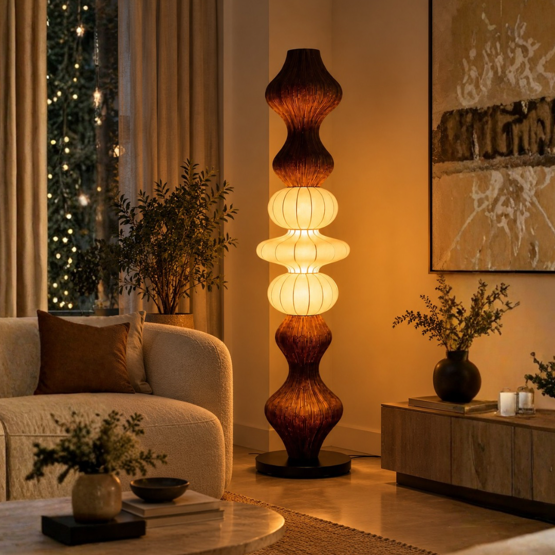 Solara Woven Globe Floor Lamp