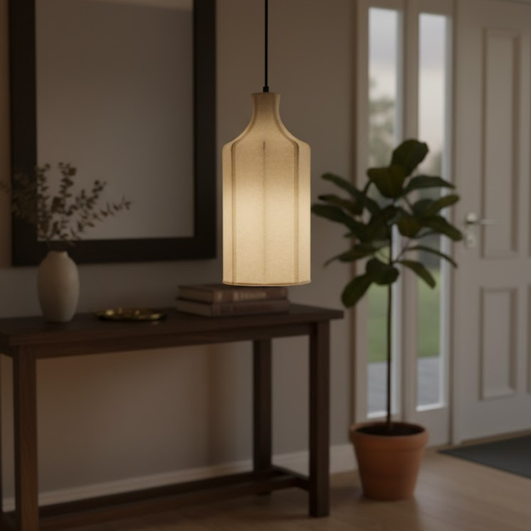 Sculpted Radiance Fabric Pendant Lamp