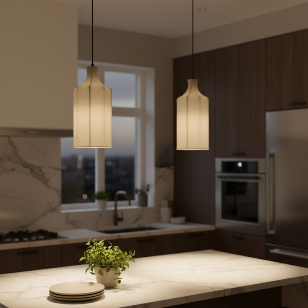 Sculpted Radiance Fabric Pendant Lamp
